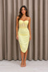 Glenne Lace Corset Ruched Dress