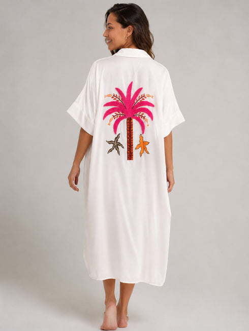 Calay Embroidered Longline Cotton Shirt
