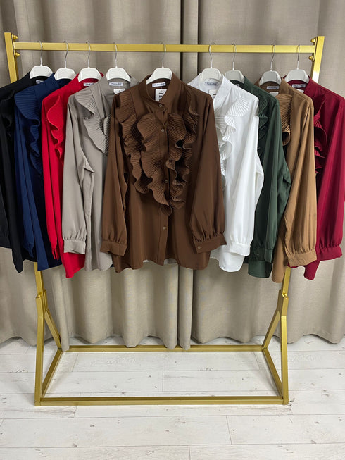 Bianca Plus Ruffle Frill Long Sleeve Shirt