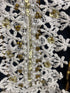 Roxsana Embroidered Gold Foil Plunge Dress