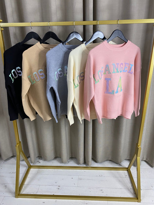 Khudaja Ombre Slogan Soft Knitted Sweater