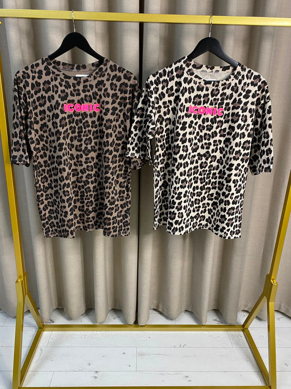 Sineidin Iconic Leopard Cotton T-Shirt