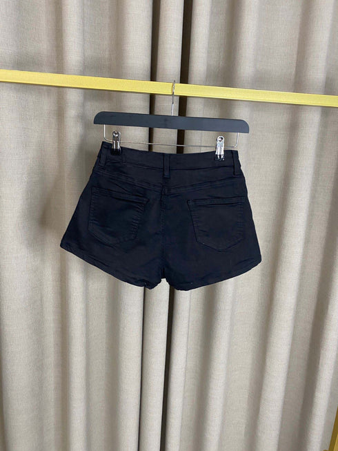 Ayley Wrap Stretchy Denim Shorts Skort